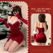 Sensual Wrap Hip Christmas Dress Set