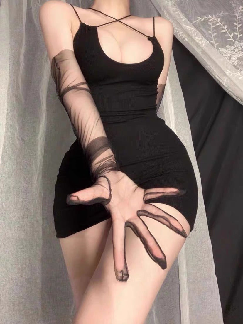 Tight Crotchless Wrap Hip Bodysuit