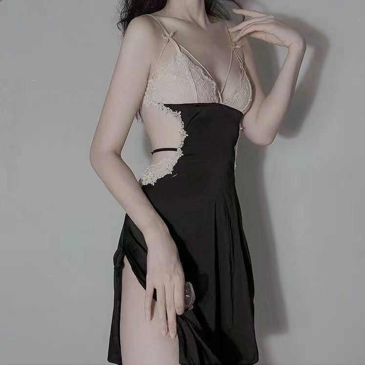 Chic Backless Ice Silk Women's Nightdress