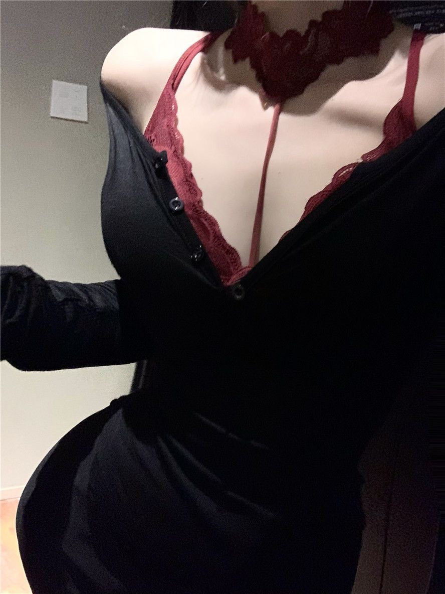 Sexy Halter Lace Two-Piece Set