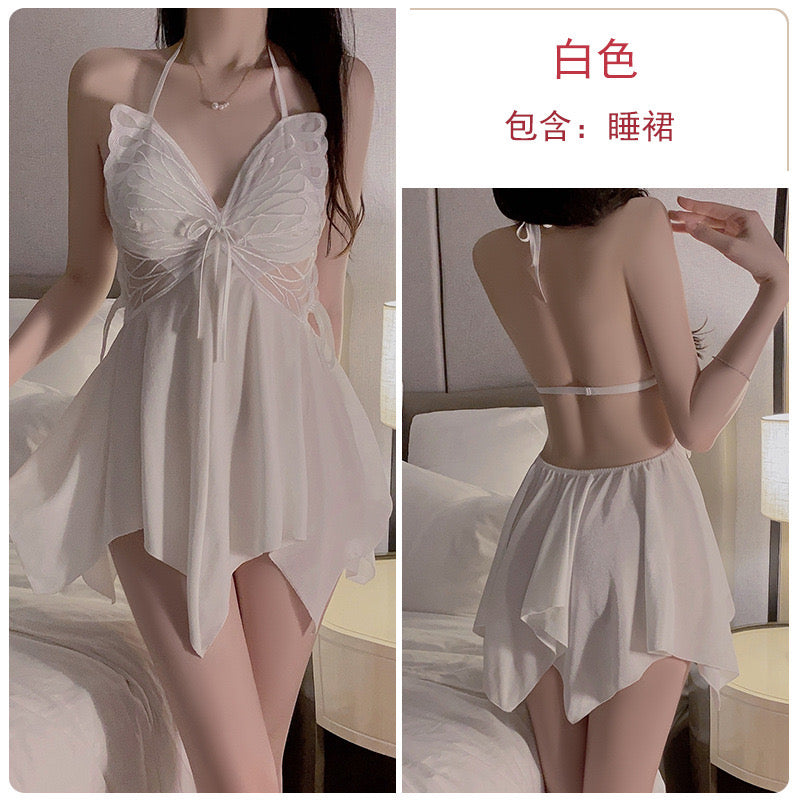 Sexy Butterfly Transparent Mesh Nightdress