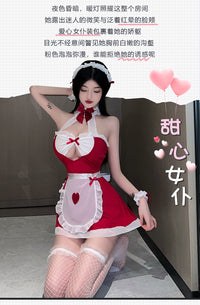 Red/Black Naughty Housemaid Lingerie Set