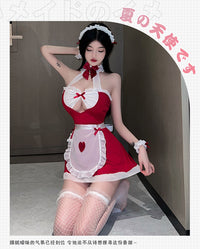 Red/Black Naughty Housemaid Lingerie Set