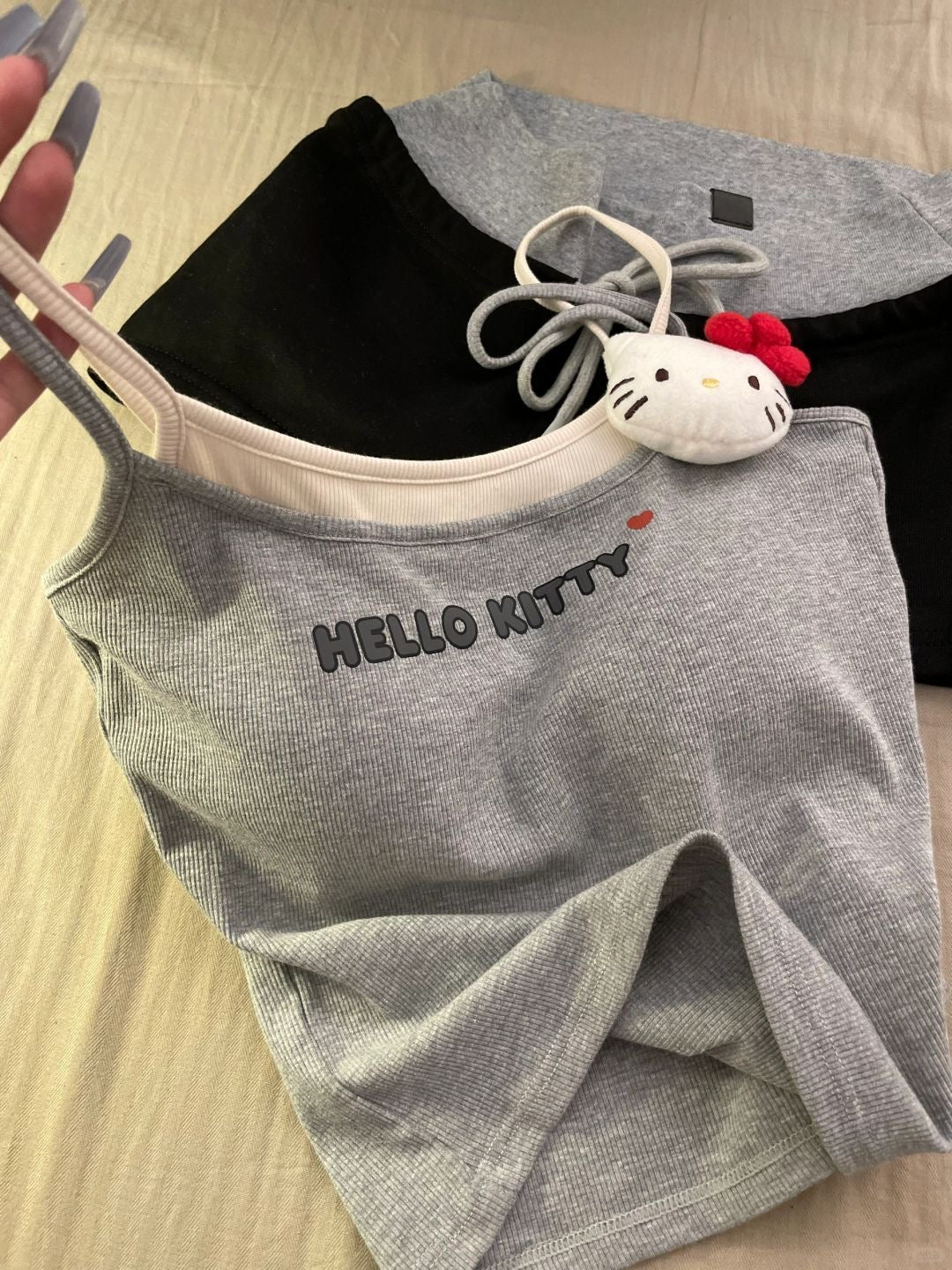Hello Kitty软糯纯棉家居服｜吊带短裤睡衣两件套