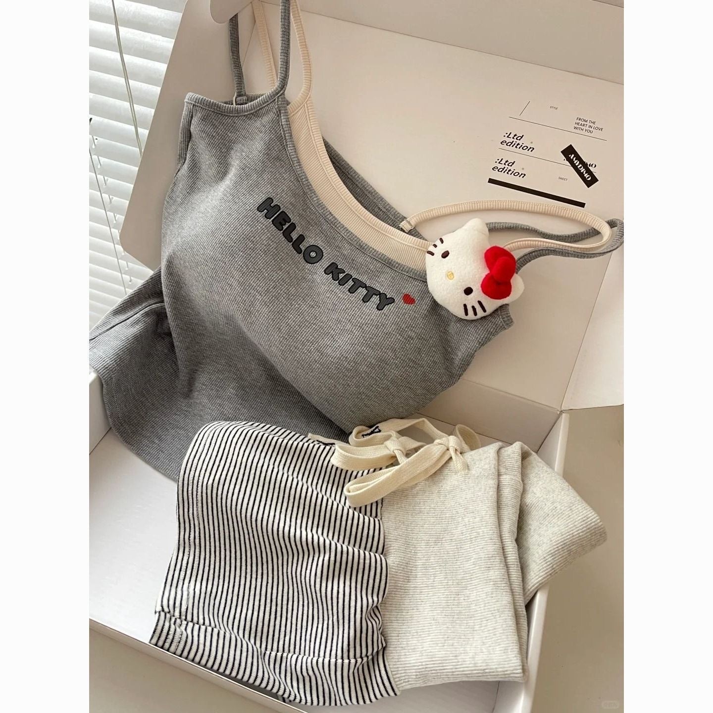 Hello Kitty软糯纯棉家居服｜吊带短裤睡衣两件套