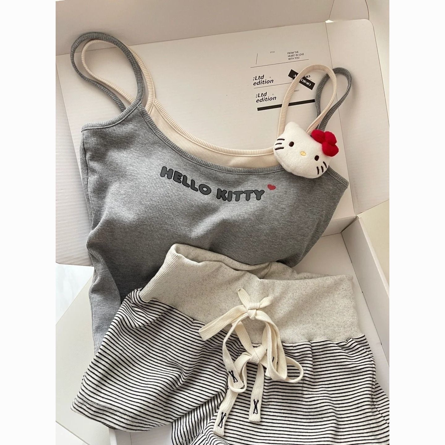 Hello Kitty软糯纯棉家居服｜吊带短裤睡衣两件套