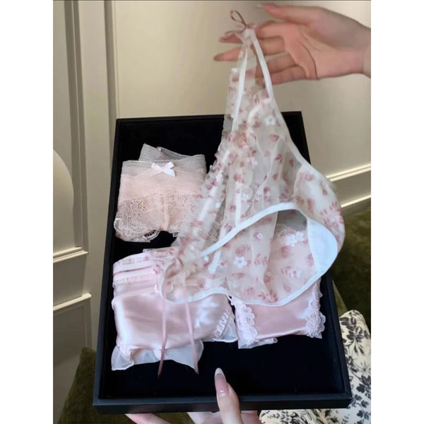 甜美粉红诱惑内裤套装 - 4 件装