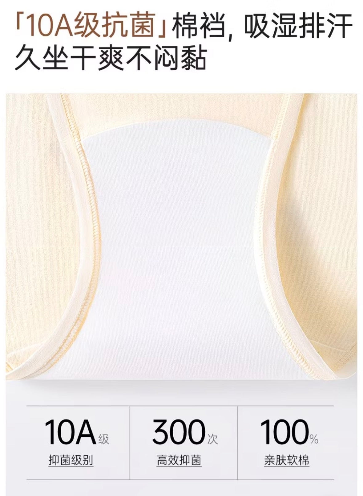 Women’s High-Rise Anti-Chafing Briefs with Antibacterial Gusset