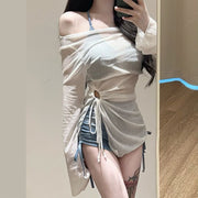 Snow Veil Fitted Maxi Swimsuit