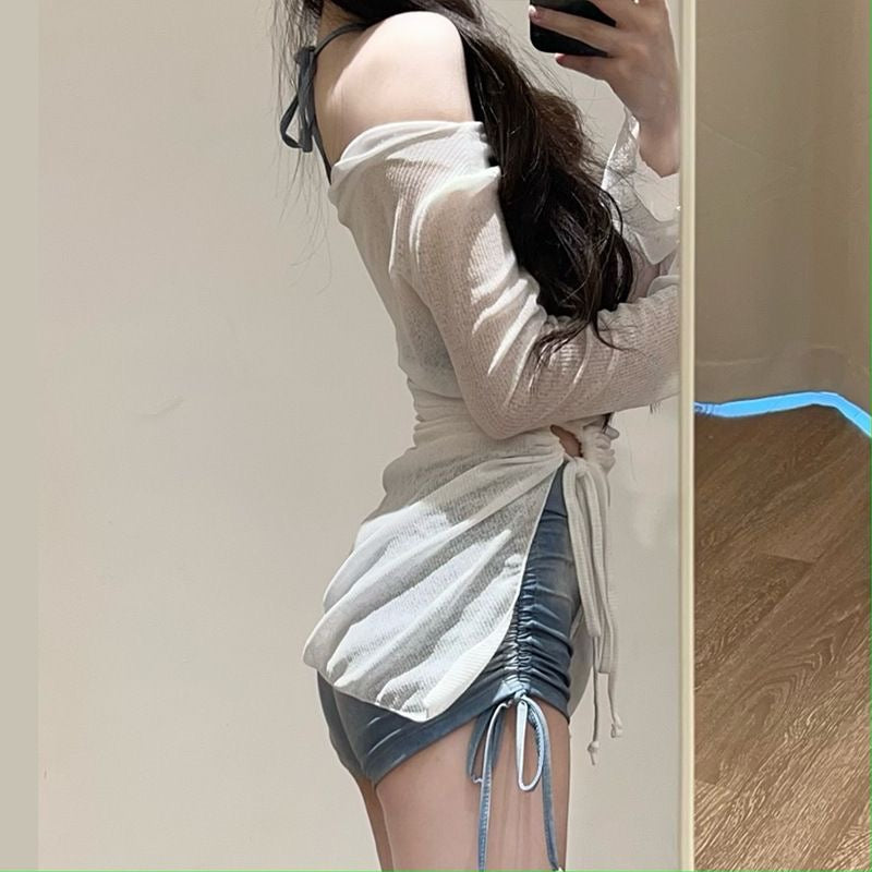 Snow Veil Fitted Maxi Swimsuit