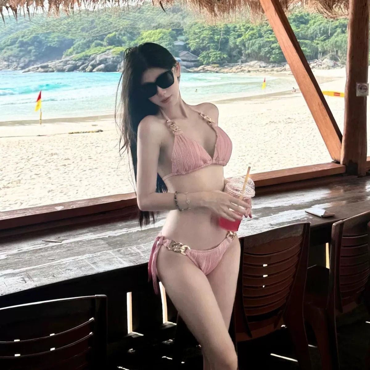 Goddess Curve Waist-Sculpt Maxi Swimsuit