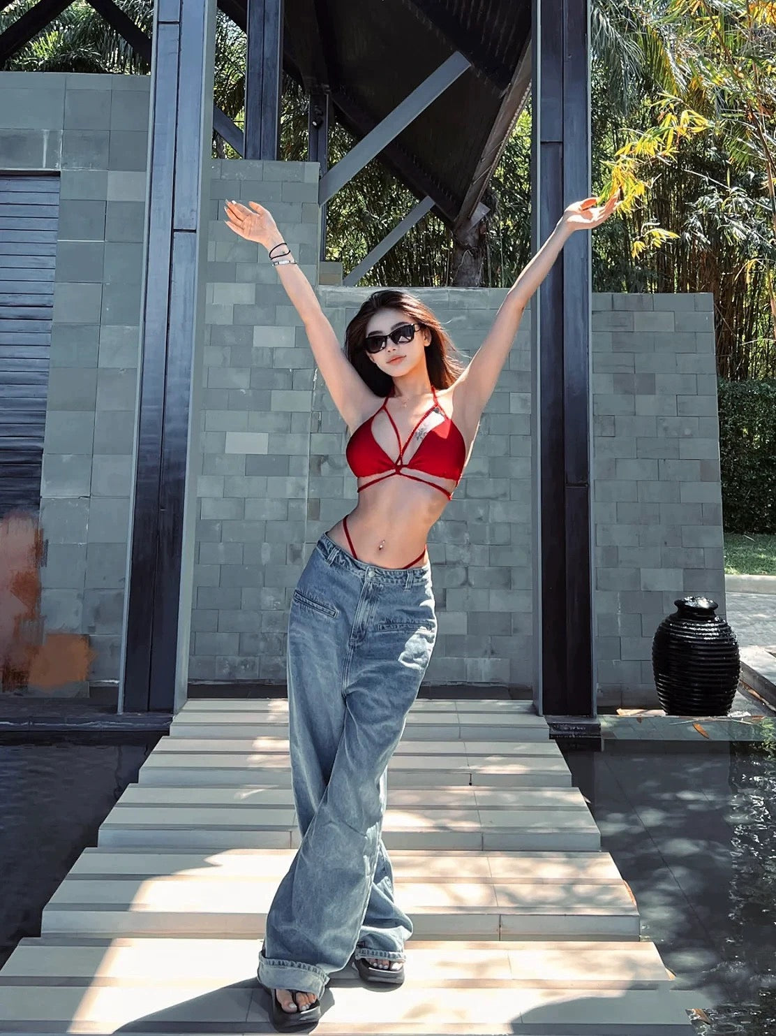 Blush Push Up Wave Suit