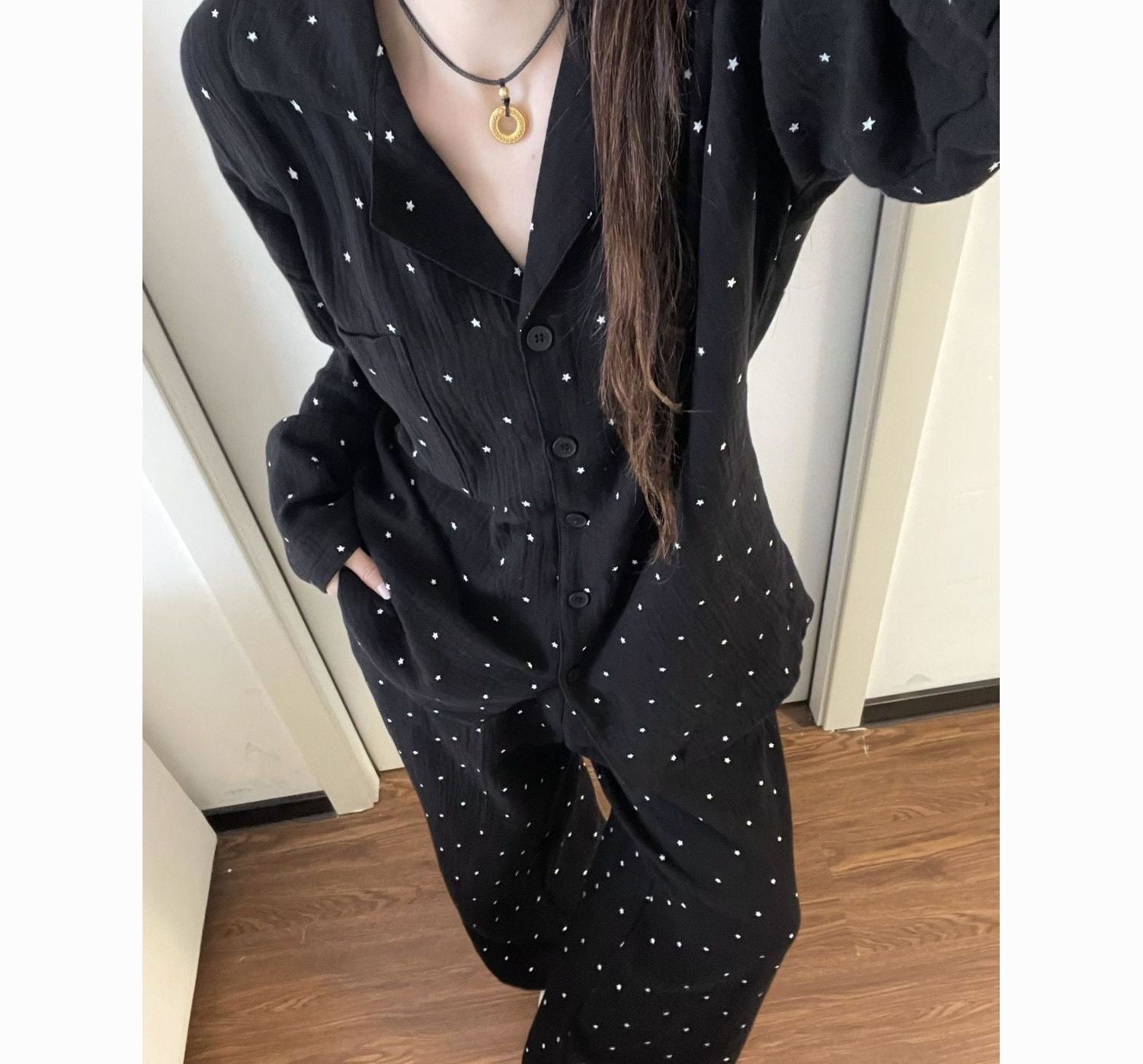 纯棉｜黑夜星河收腰家居服套装