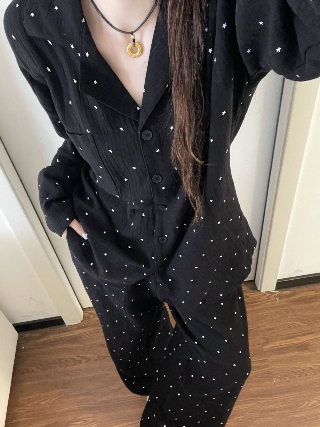 纯棉｜黑夜星河收腰家居服套装