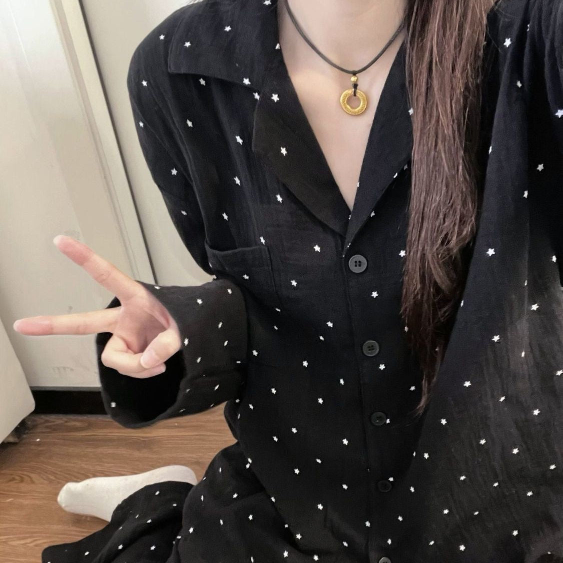 纯棉｜黑夜星河收腰家居服套装