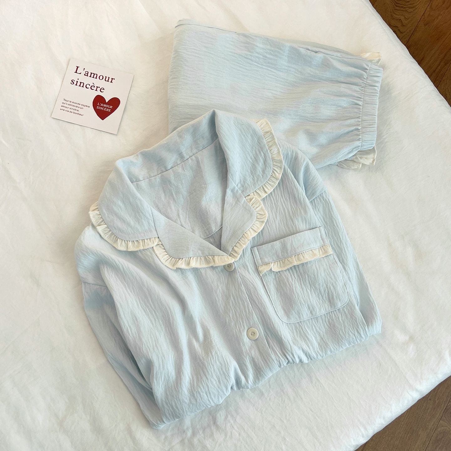 CloudSoft Cotton Ruffle Pajama Set