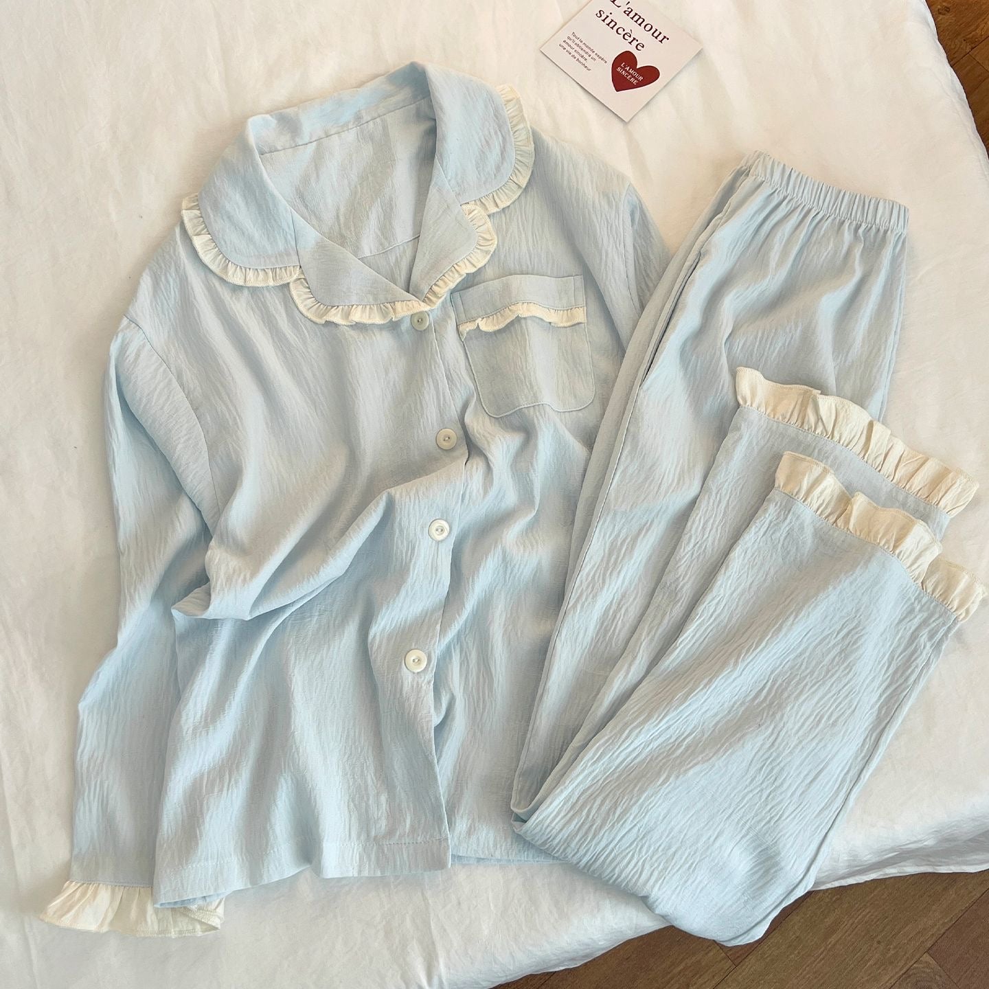 CloudSoft Cotton Ruffle Pajama Set