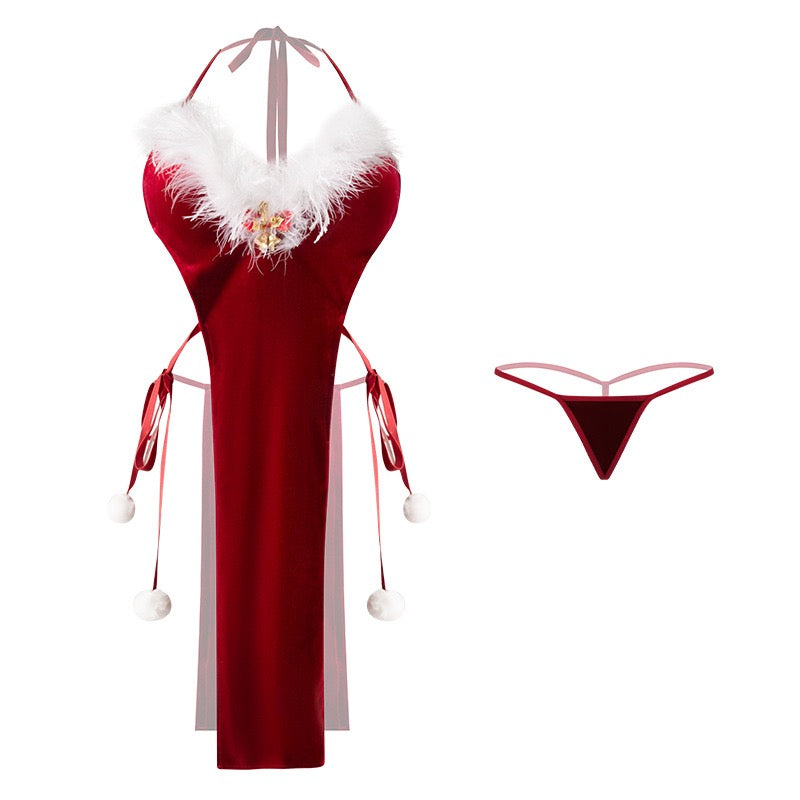 天鹅绒之吻圣诞连衣裙