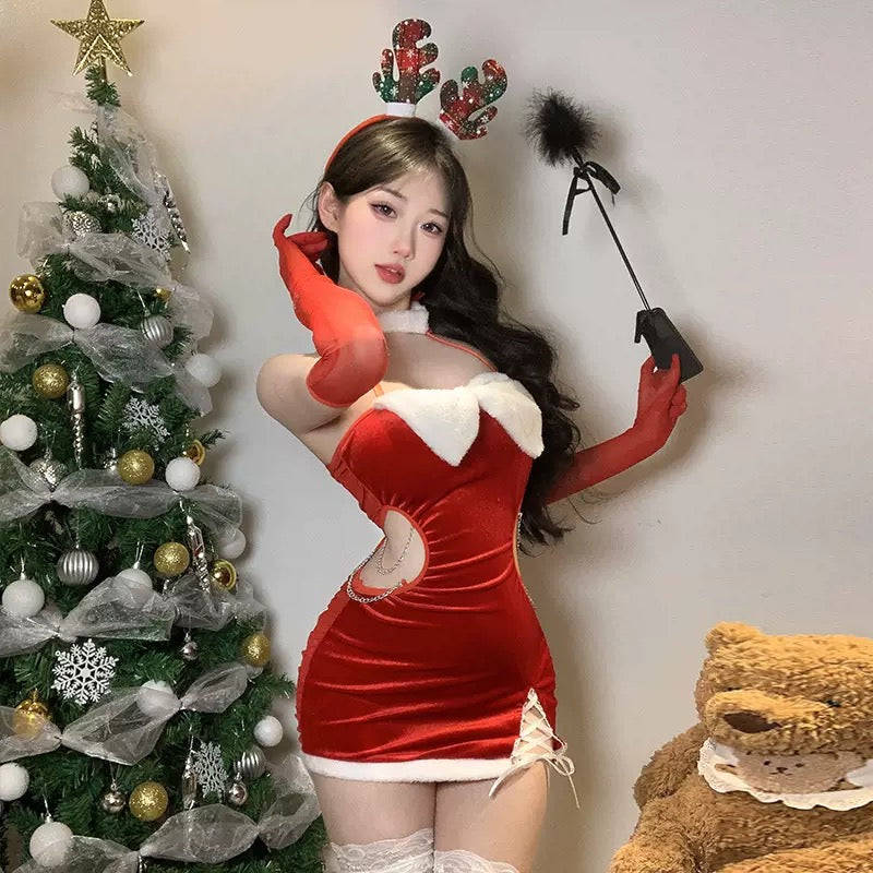 Holly Cutout Christmas Dress