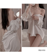 Erotic Boyfriend Shirt Silk Nightdress