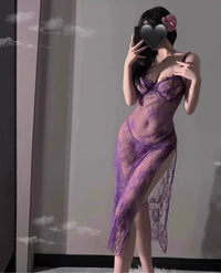 Violet Sexy Lace Bodycon Nightdress