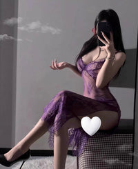 Violet Sexy Lace Bodycon Nightdress