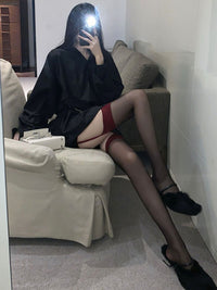 Outerwear Thigh High Red Lace Stockings