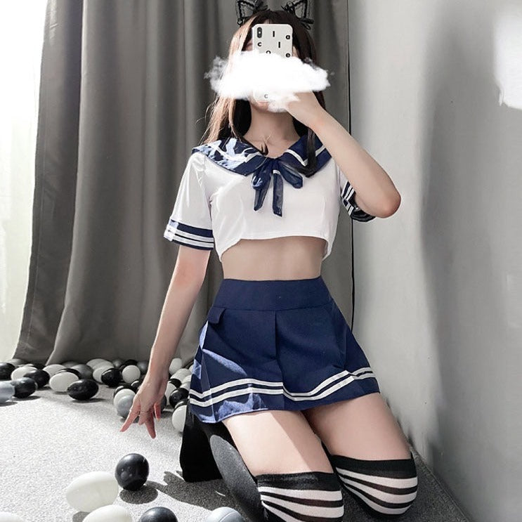 Youthful Low Waist School Girl Costume