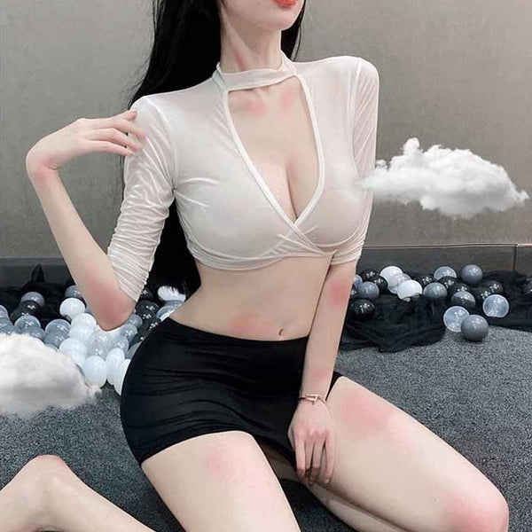 See Through Office Lady Costume Hip Skirt