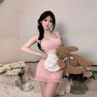 Pink Sweetie Maid Costume Bodycon Camisole Dress