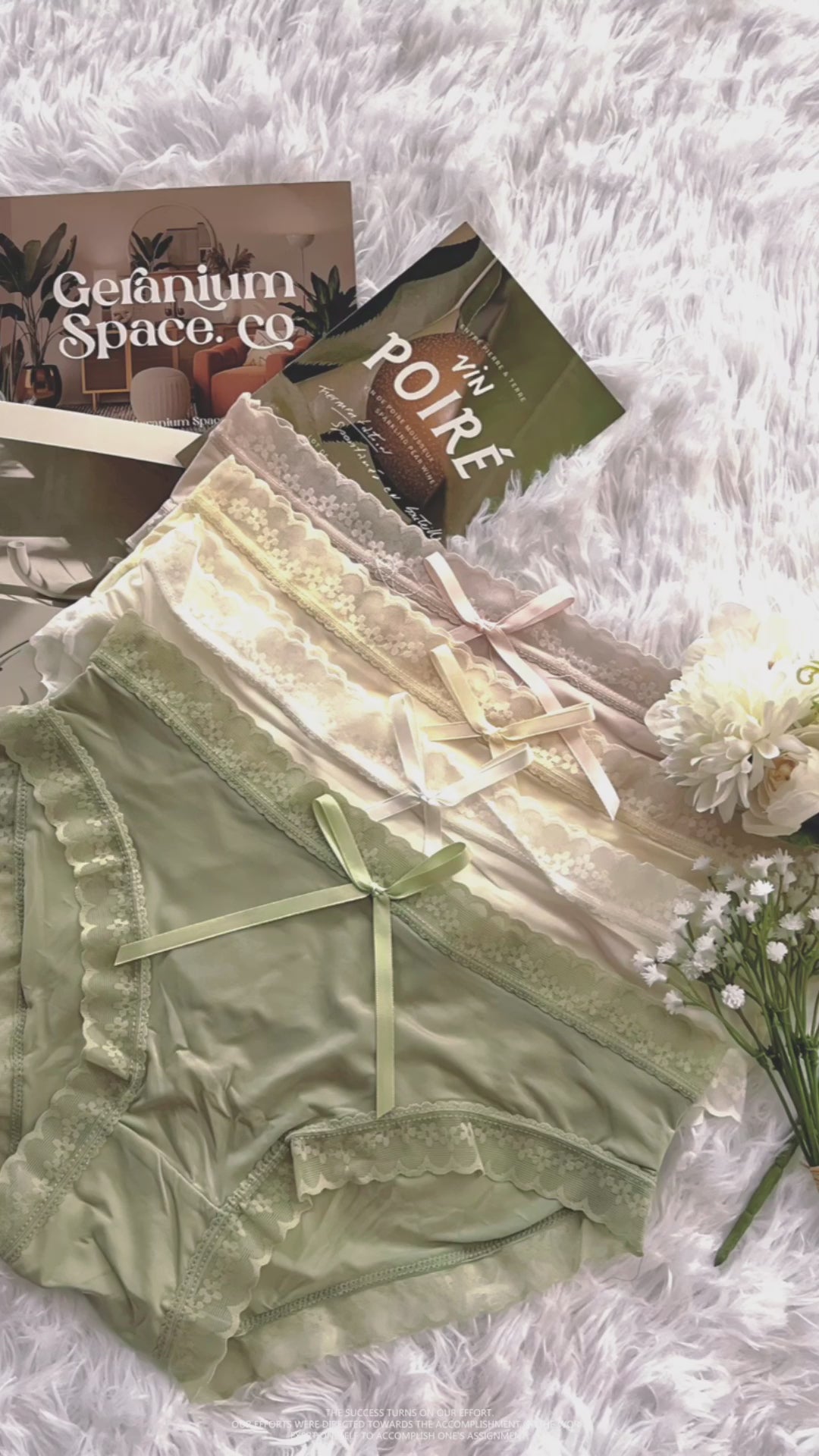 Load video: Soft Ice Silk Lace Everyday Underwear