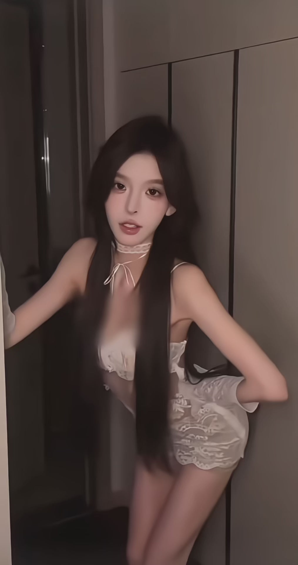 Load video: Goddess Sheer Lace Nightdress